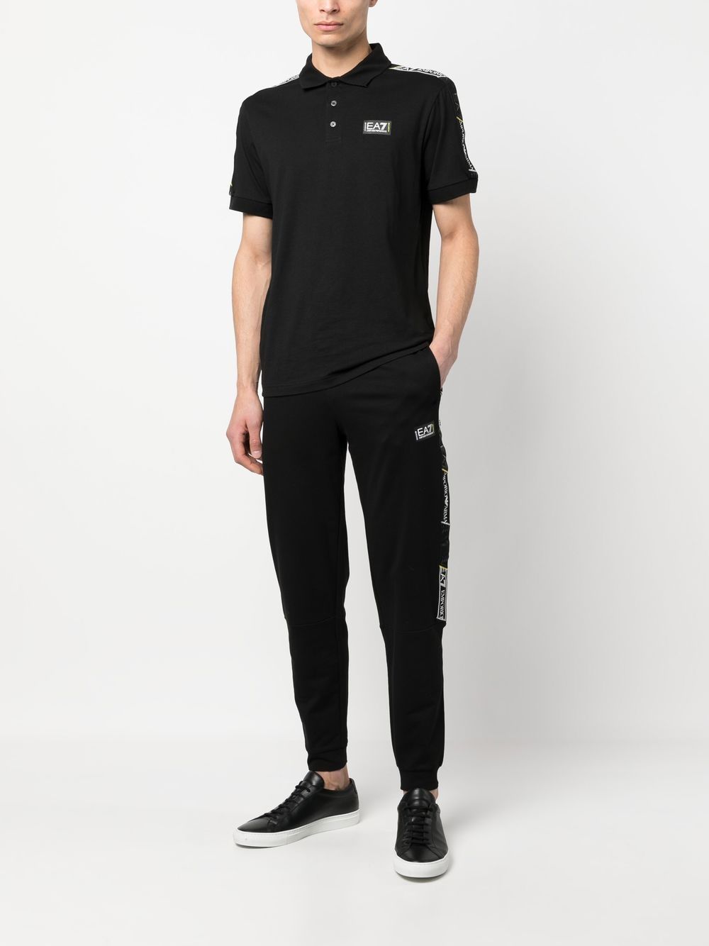 Ea7 Emporio Armani Poloshirt met logopatch - Zwart