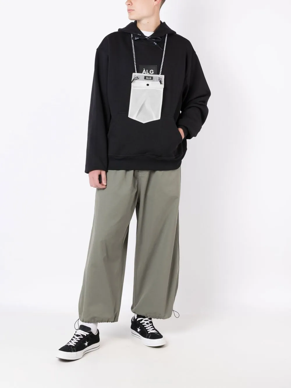 Àlg Calça wide leg com patch de logo | Calça esportiva | Image 2