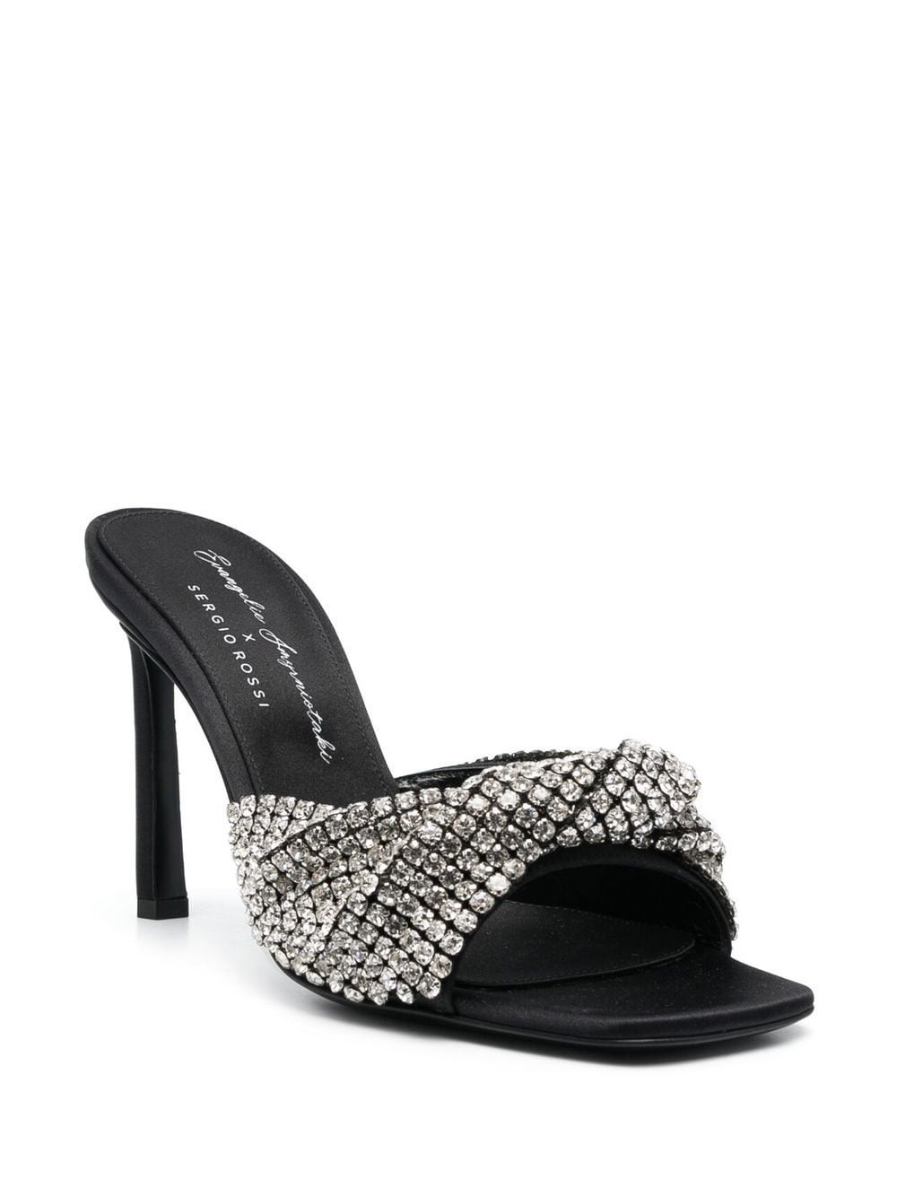 Shop Sergio Rossi Evangelie 95mm Crystal-embellished Sandals In Black