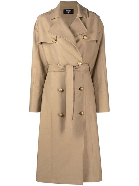 Balmain belted trench coat