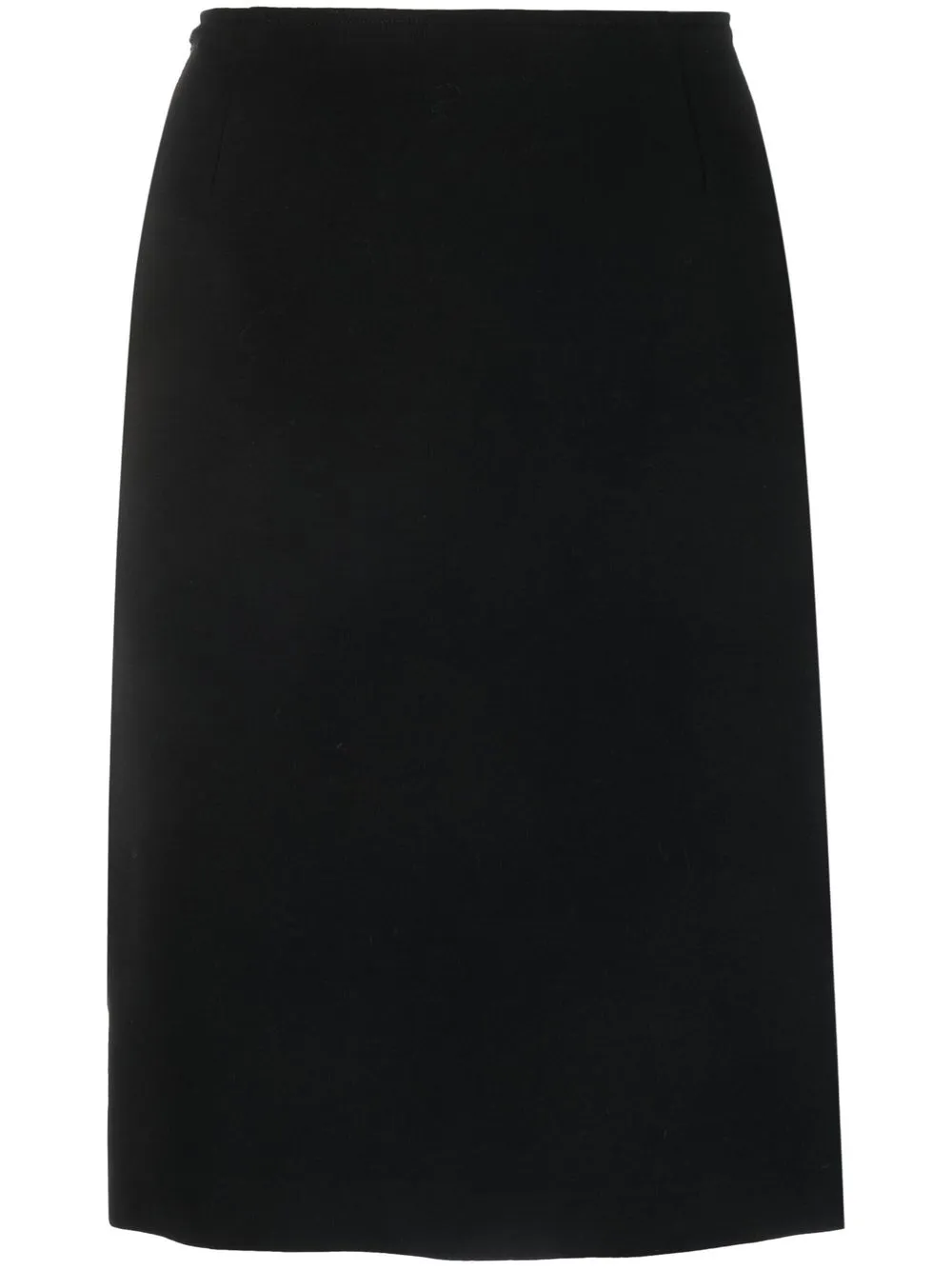 Pre-owned Dolce & Gabbana 2000s Straight Wool Skirt In Black