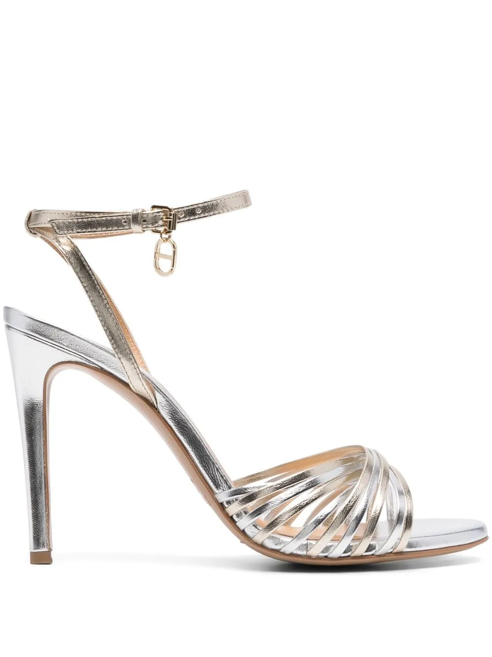 

TWINSET metallic-effect calf-leather sandals - Silver