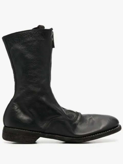 Guidi round-toe leather boots