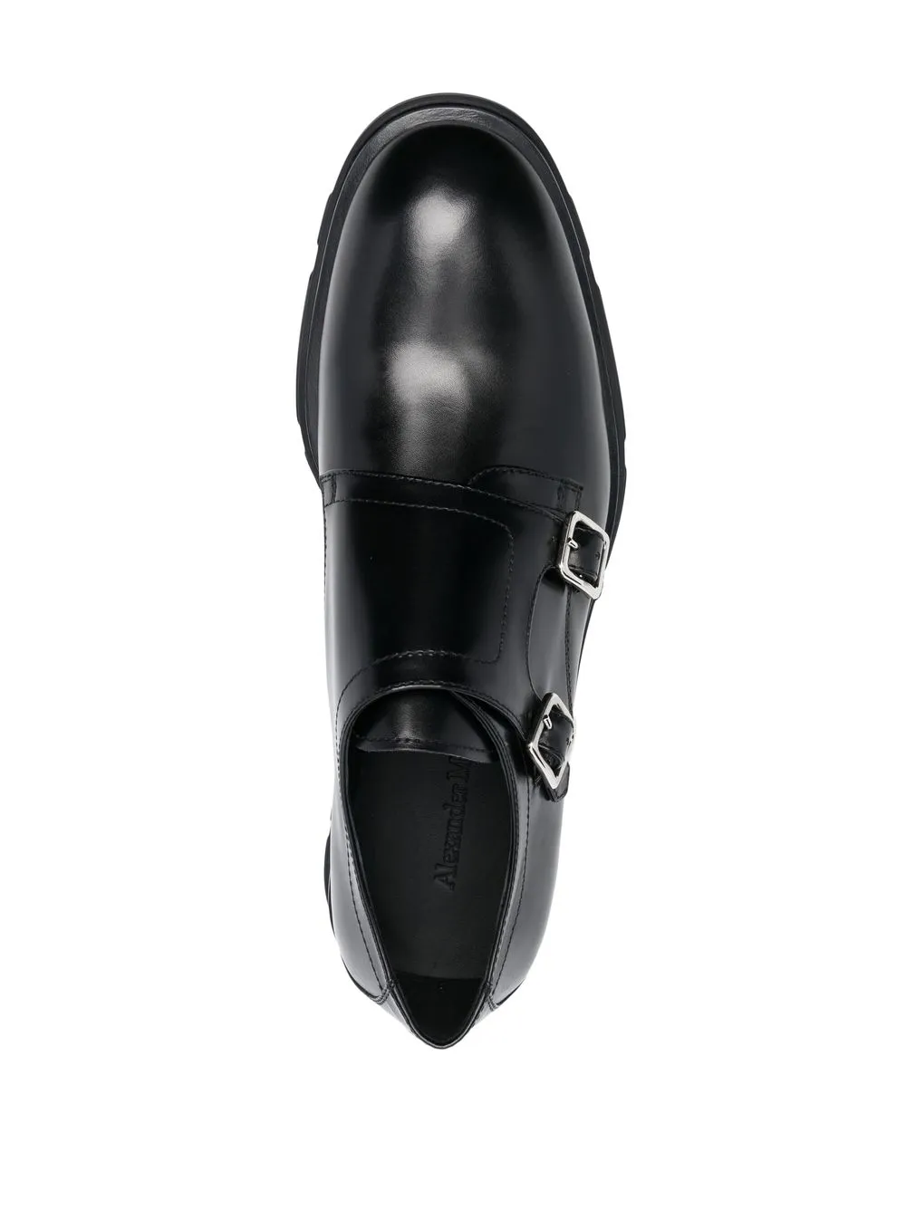 Shop Alexander Mcqueen Front-buckle-fastening Monk Shoes In Schwarz