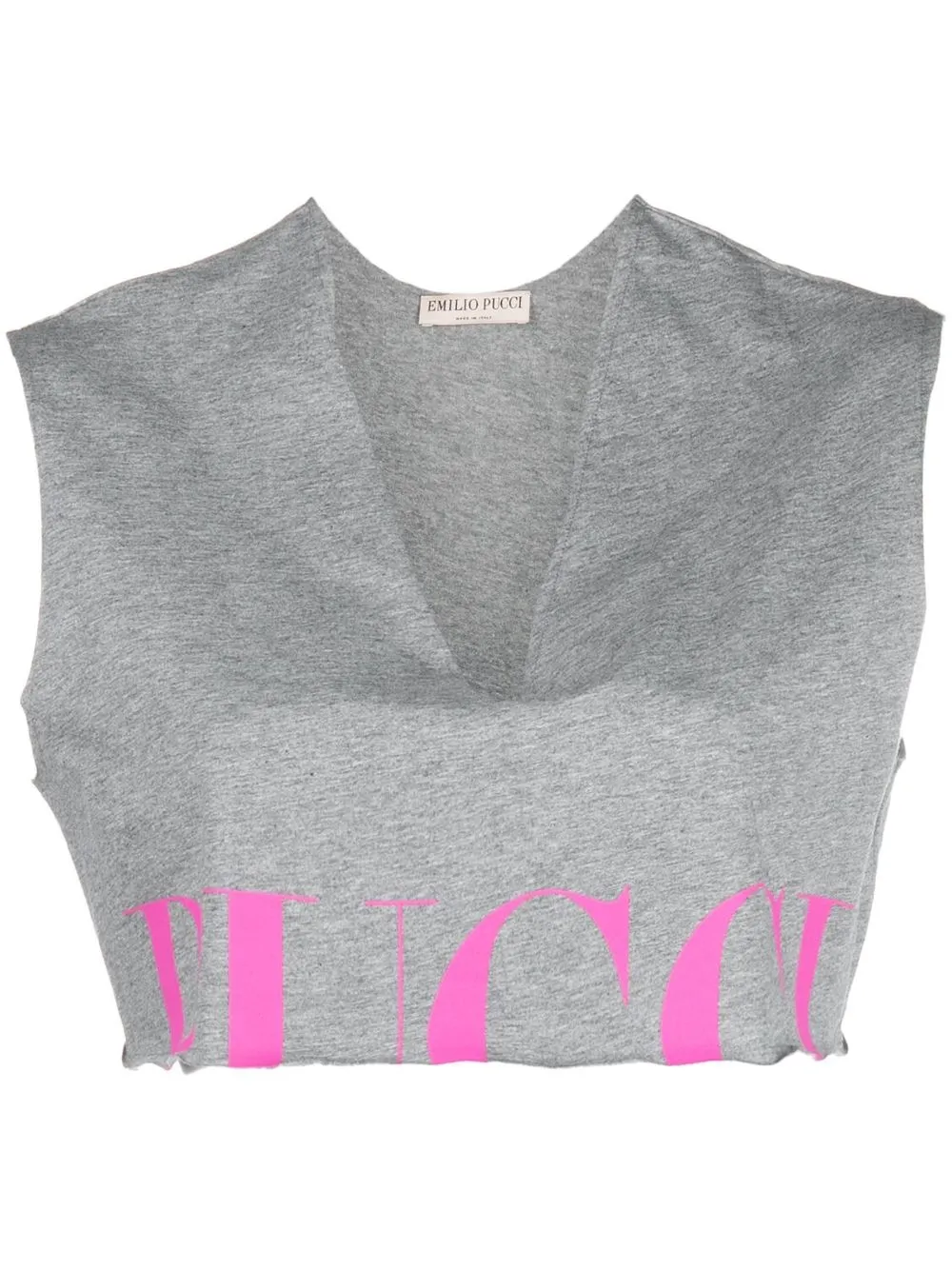 

PUCCI logo-print cropped vest - Grey