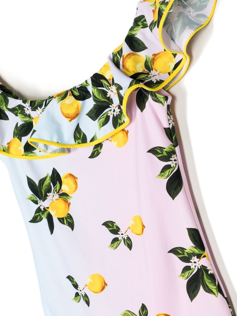 Shop Nessi Byrd Lemon-print Swimsuit In Multicolour