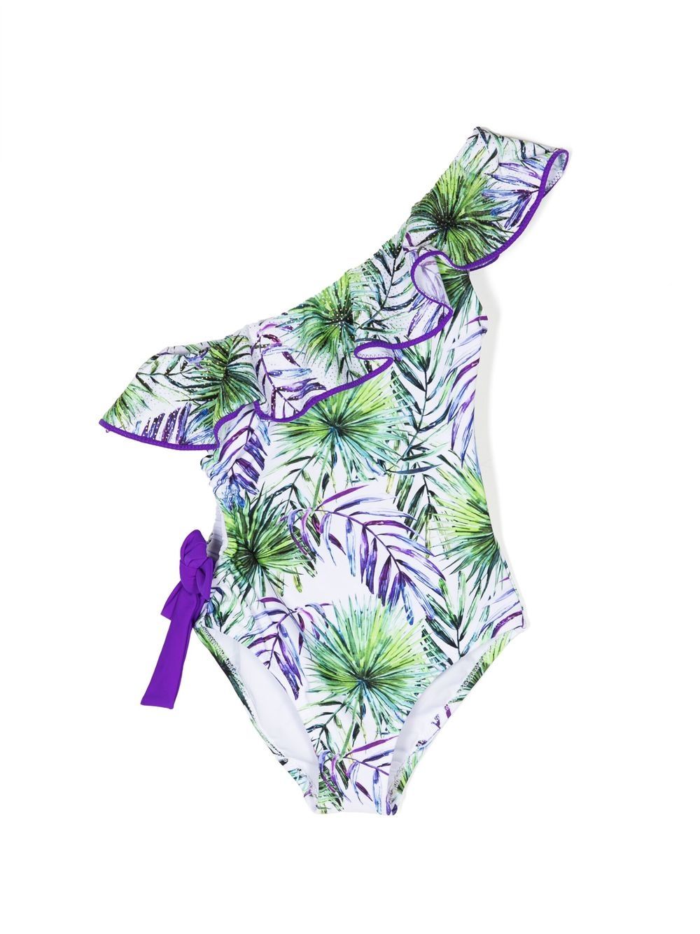 Shop Nessi Byrd Bueno Nature-print Swimsuit In White
