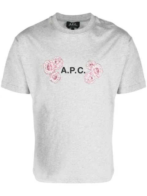 A.P.C. floral logo-print T-shirt