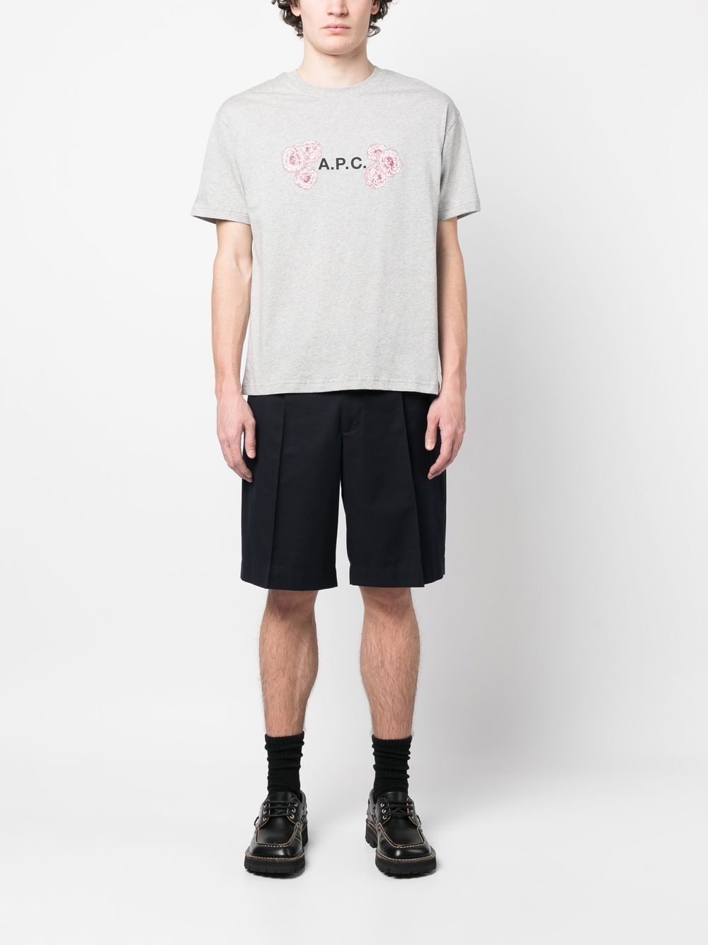 A.P.C. T-shirt met logoprint - Grijs