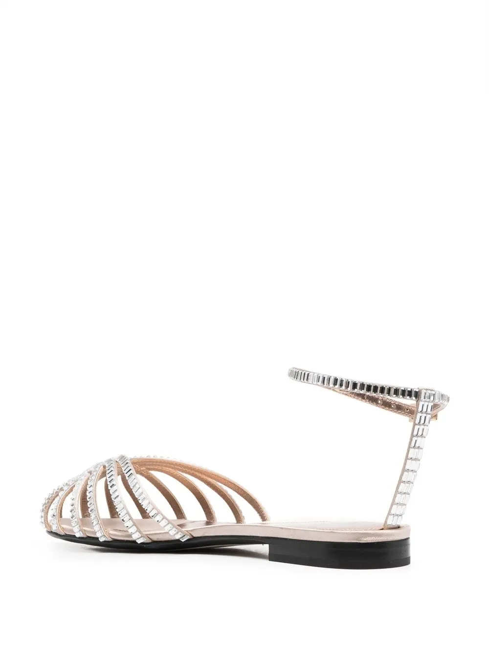 Alevì Rebecca Crystal-embellished Sandals In Metallic
