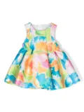 Abel & Lula floral-appliqué belted dress - White