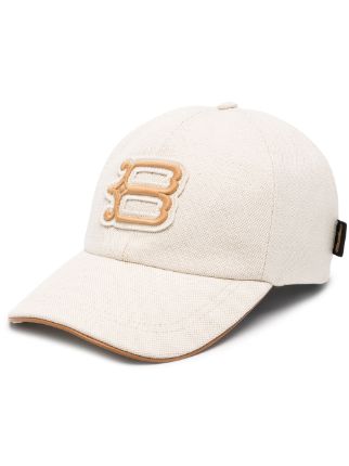 Borsalino logo patch leather trimmed Visor Cap Farfetch