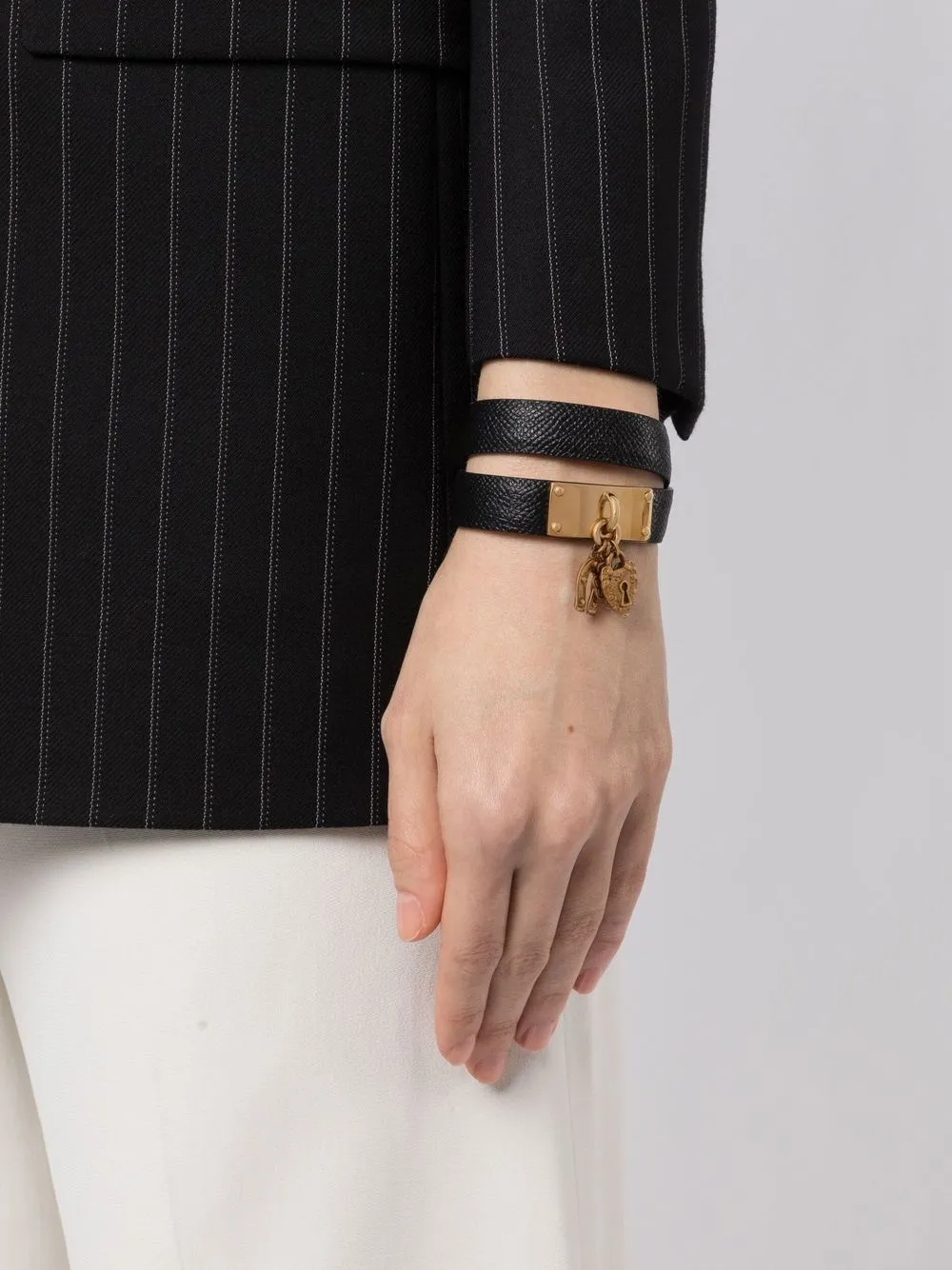 Dolce & Gabbana Leren armband - Zwart