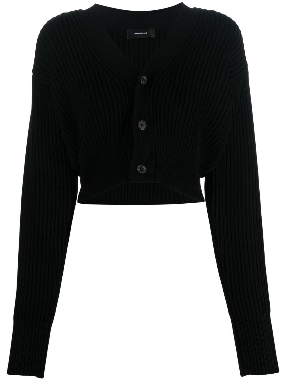 WARDROBE.NYC RIBBED BUTTON-FRONT CARDIGAN