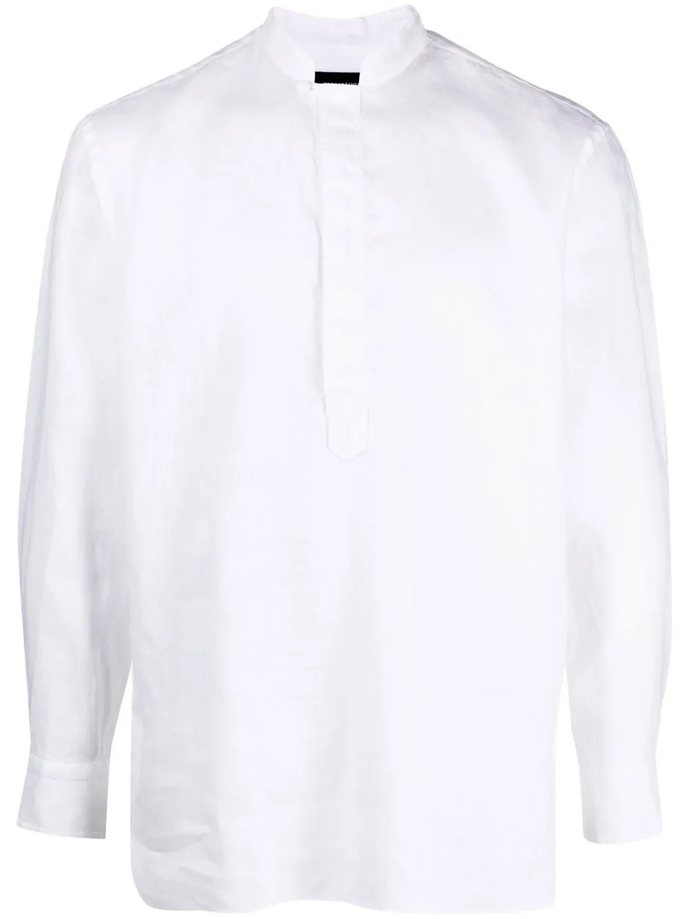 

Tagliatore concealed fastening collarless shirt - White