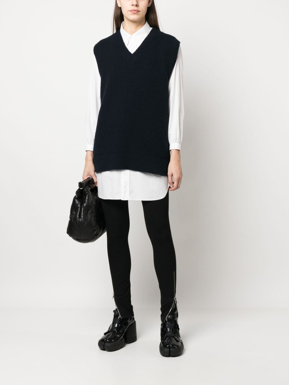 Image 2 of Maison Margiela V-neck ribbed-knit vest