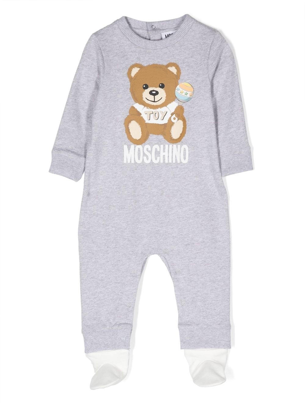 Moschino Babies' Logo-print Pajamas In Grey