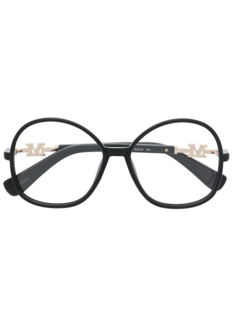 Max Mara Eyewear logo-lettering round-framed glasses Women