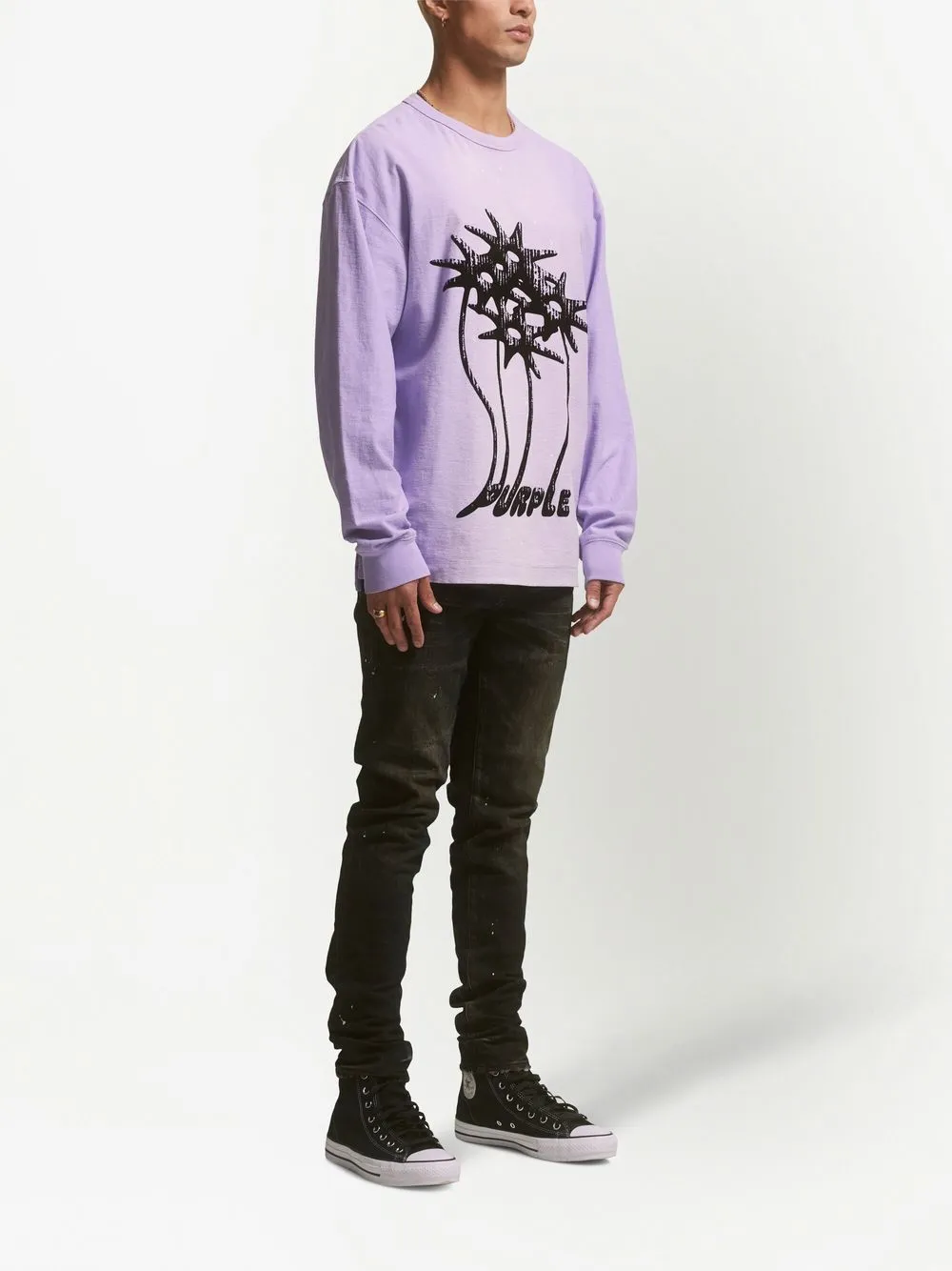 Purple Brand T-Shirt Mit Flower Palm-Print - Farfetch