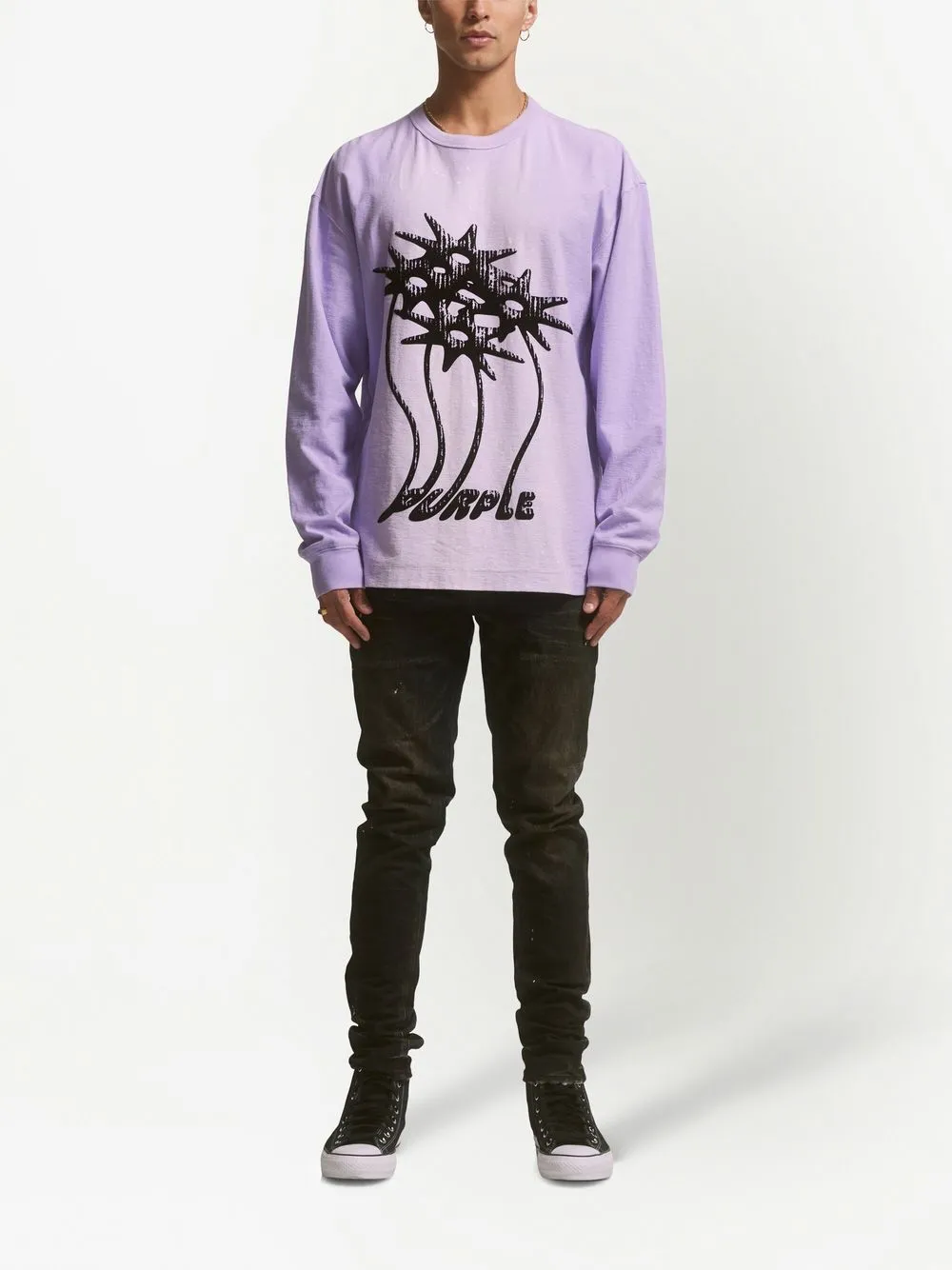 Purple Brand T-Shirt Mit Flower Palm-Print - Farfetch