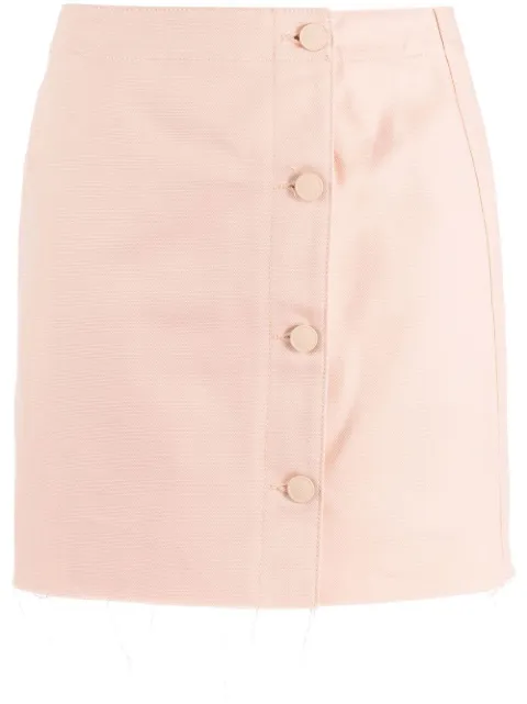 Raf Simons falda corta con bordes deshilachados