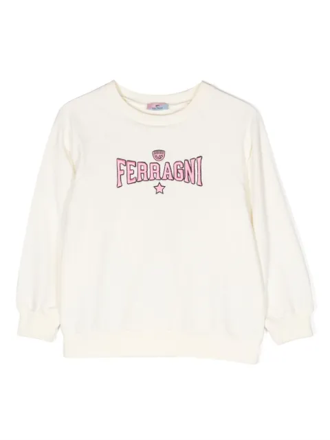 Chiara Ferragni Kids logo-embroidered stretch-cotton sweatshirt