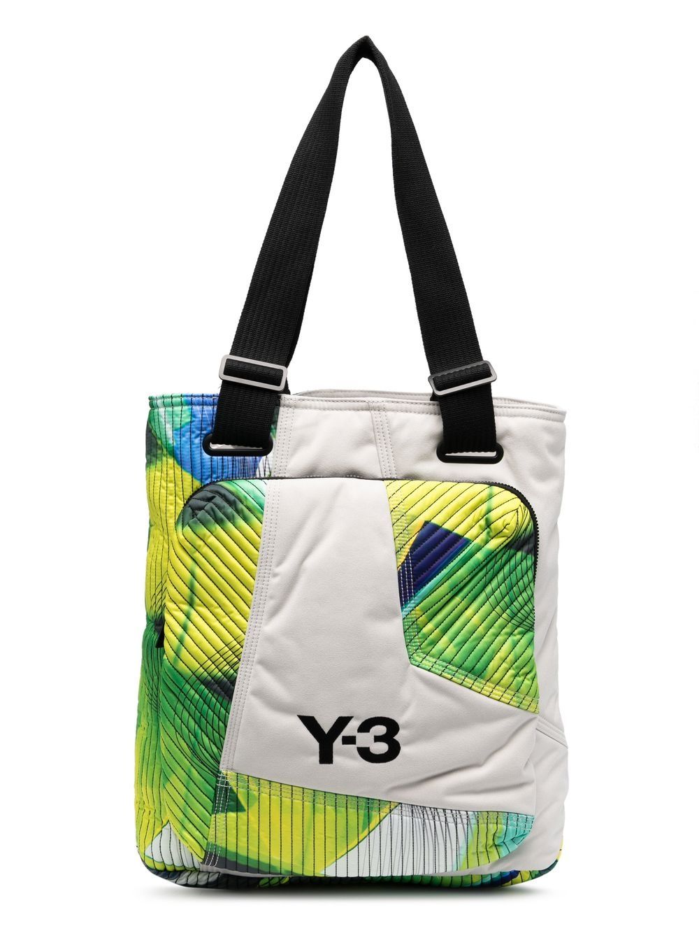 

Y-3 panelled abstract-print tote bag - Green