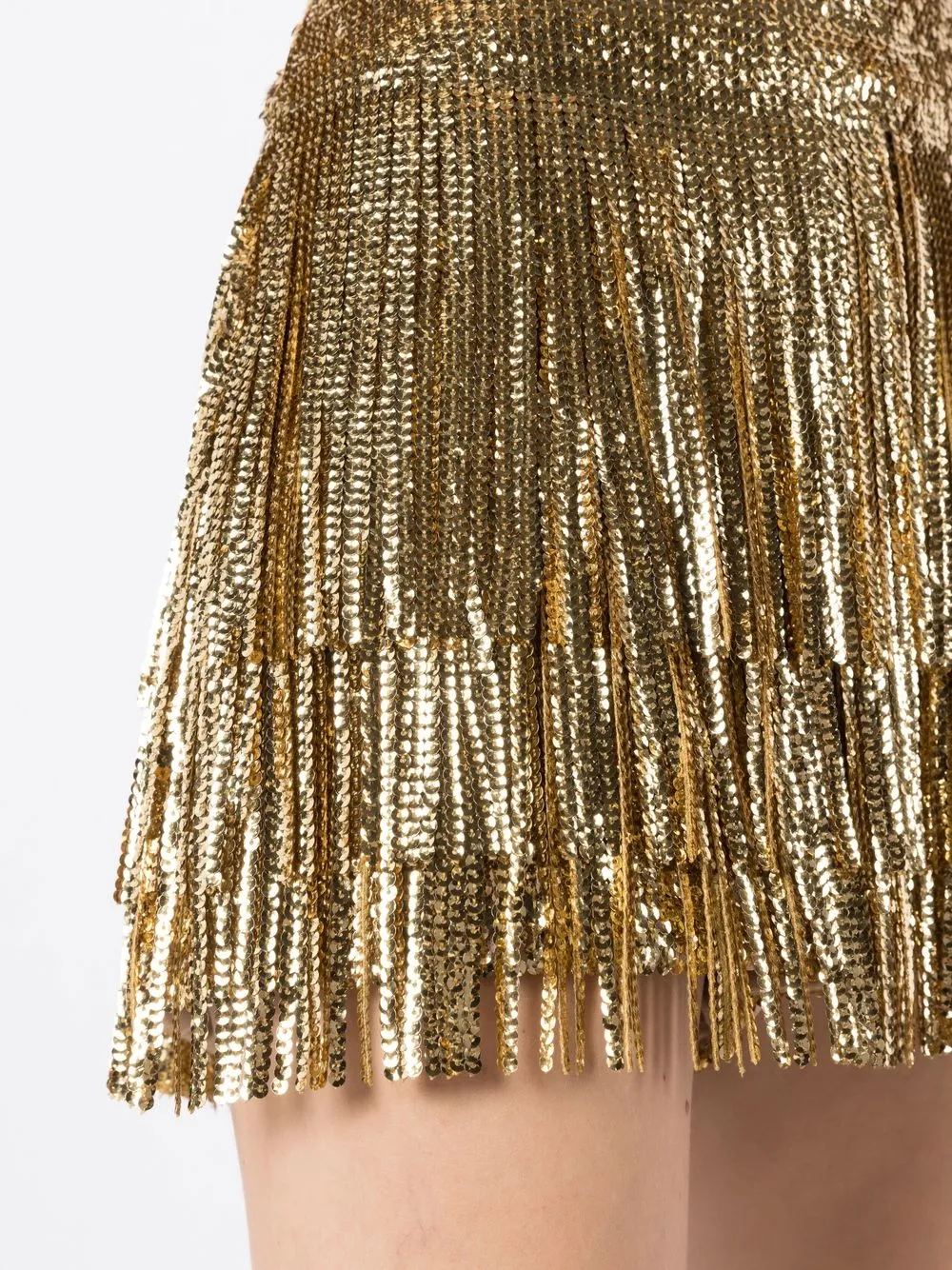 VALENTINO FRINGED SEQUIN MINI SKIRT