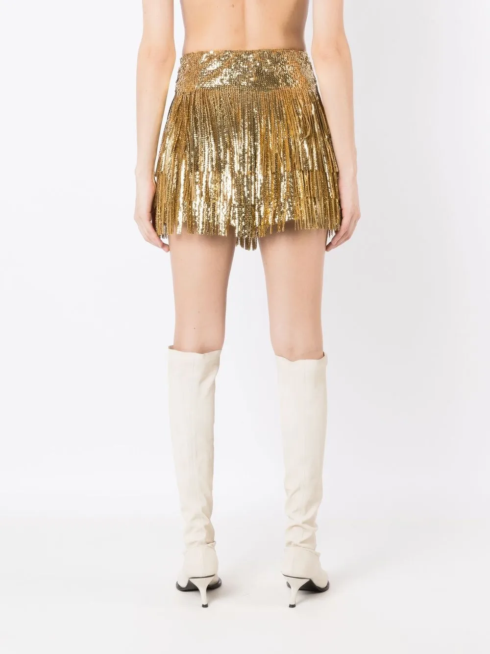 VALENTINO FRINGED SEQUIN MINI SKIRT