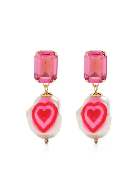 Martha Calvo Heart Crystal hand-painted earrings