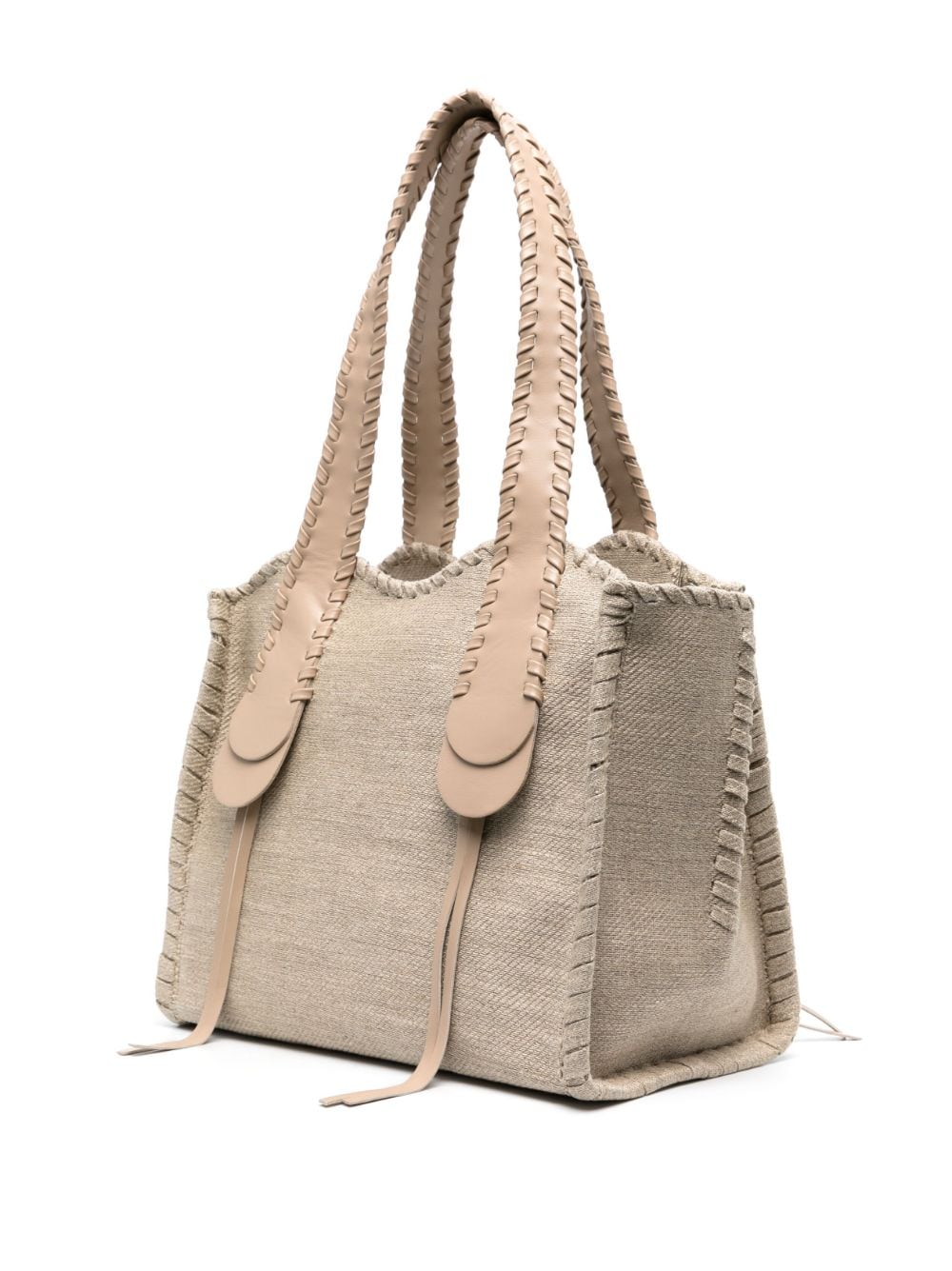 Shop Chloé Medium Mony Linen Tote Bag In Neutrals