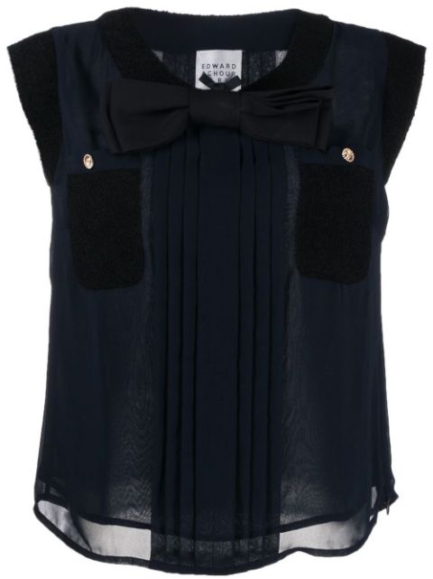 Edward Achour Paris bow-detail top