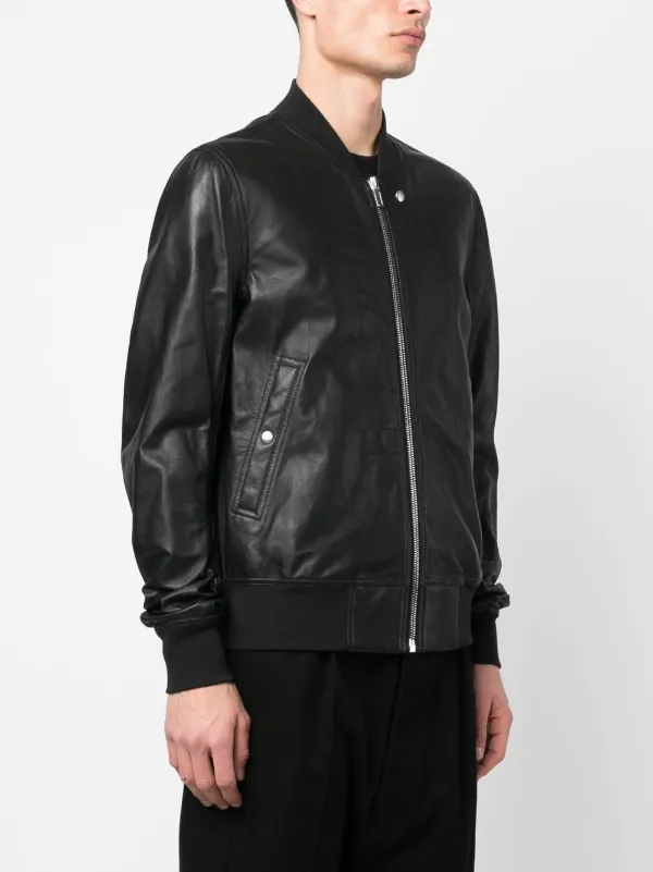 Rick Owens Leather Bomber Jacket - Farfetch