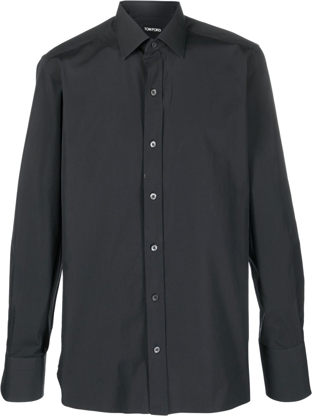 Tom Ford Long-sleeved Cotton Shirt In Black