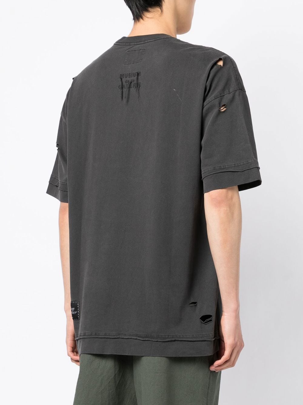 Shop Musium Div. Distressed Short-sleeve T-shirt In Grau