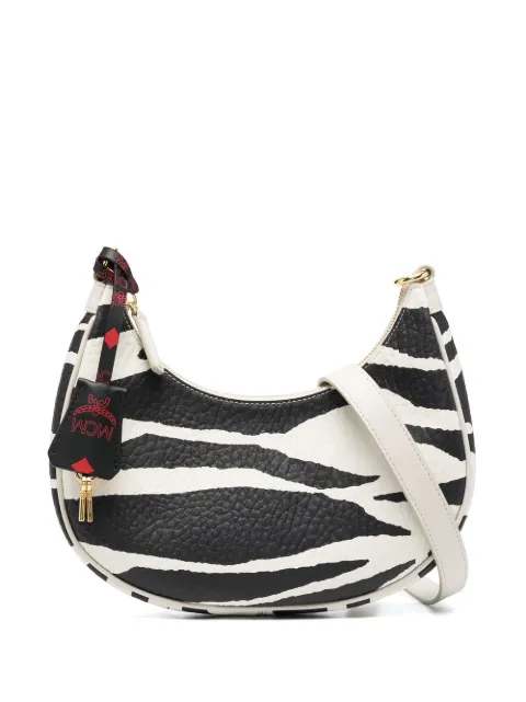 MCM zebra-print leather shoulder bag