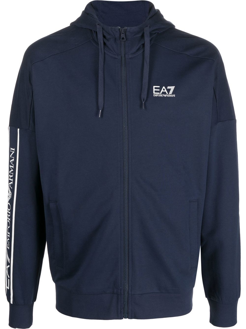Ea7 Emporio Armani logo-print Cotton Hoodie - Farfetch
