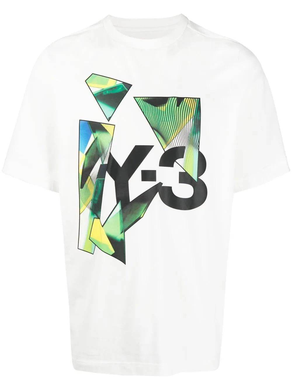 Y-3 Logo-print Graphic T-shirt In Weiss