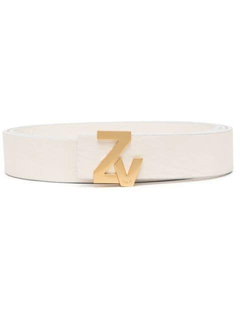 Zadig&Voltaire logo-plaque leather belt