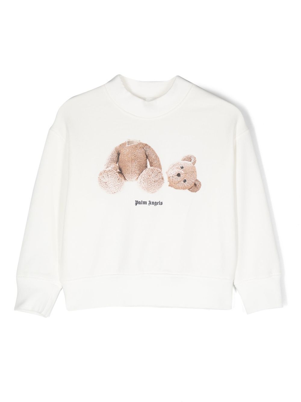 

Palm Angels Kids teddy bear-print crew neck sweatshirt - White