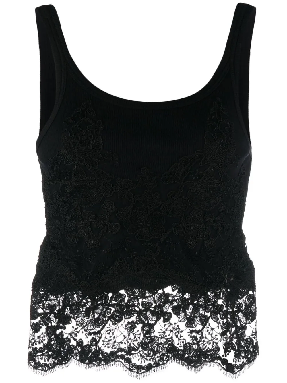 

Ermanno Scervino lace panel tank top - Black