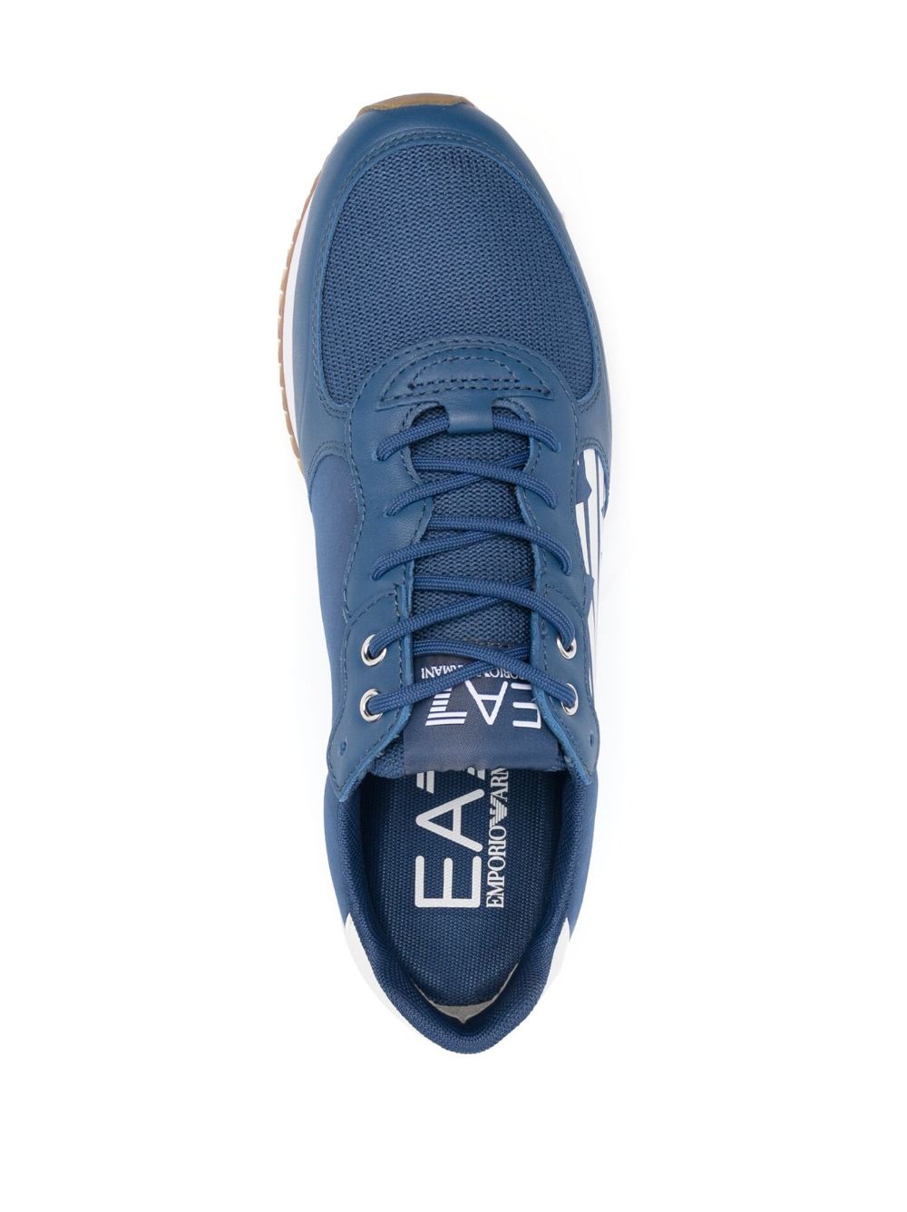 Shop Ea7 Logo-print Multi-panel Sneakers In Blue