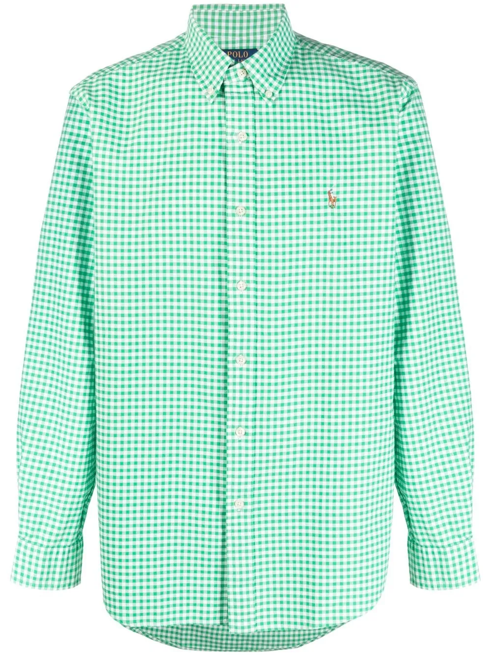 Polo Ralph Lauren Embroidered-logo Checked Shirt In Green