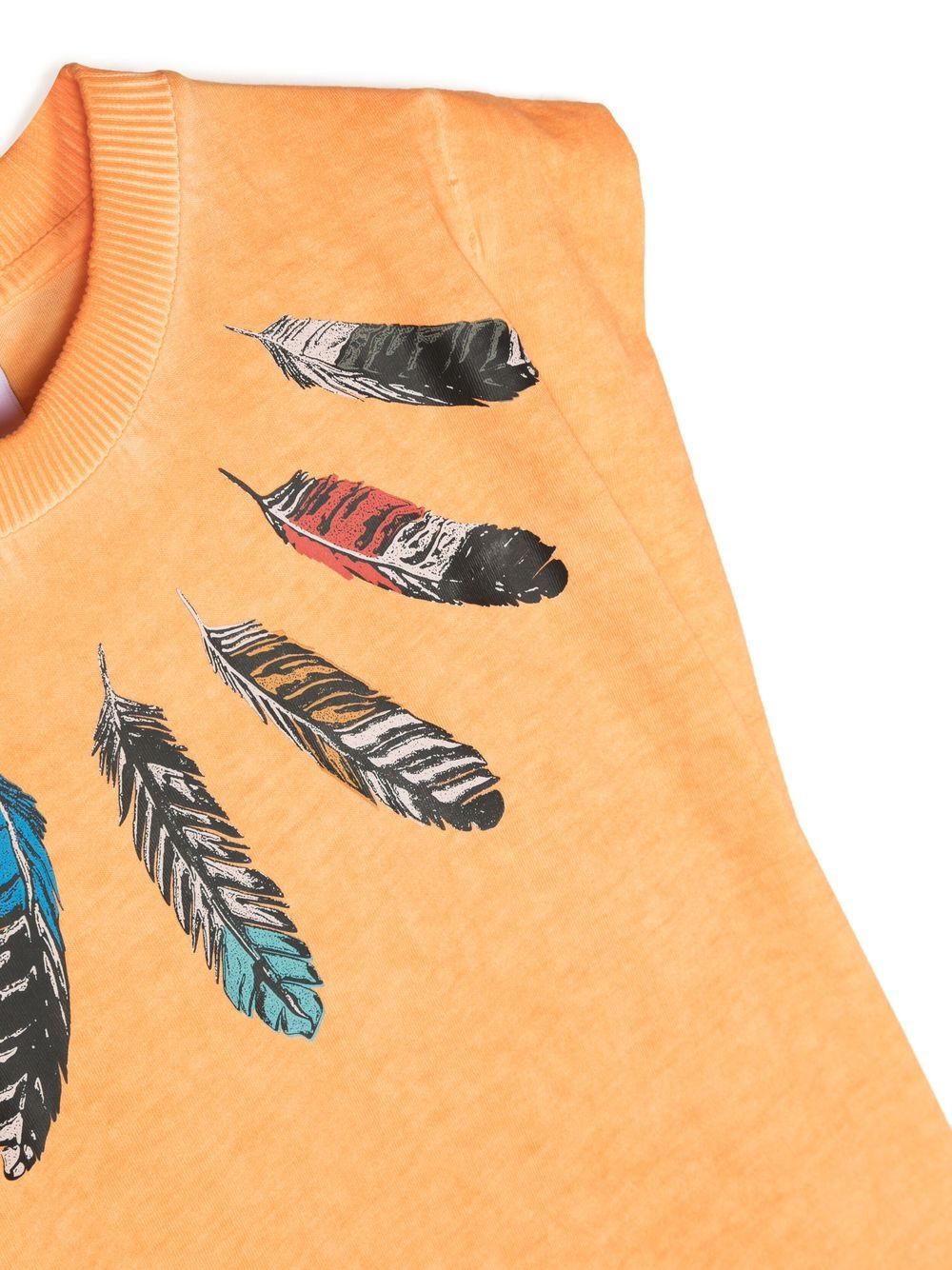 Shop Marcelo Burlon County Of Milan Collar Feathers Over Top In Orange