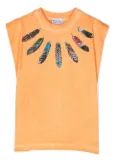 Marcelo Burlon County of Milan Collar Feathers Over top - Orange