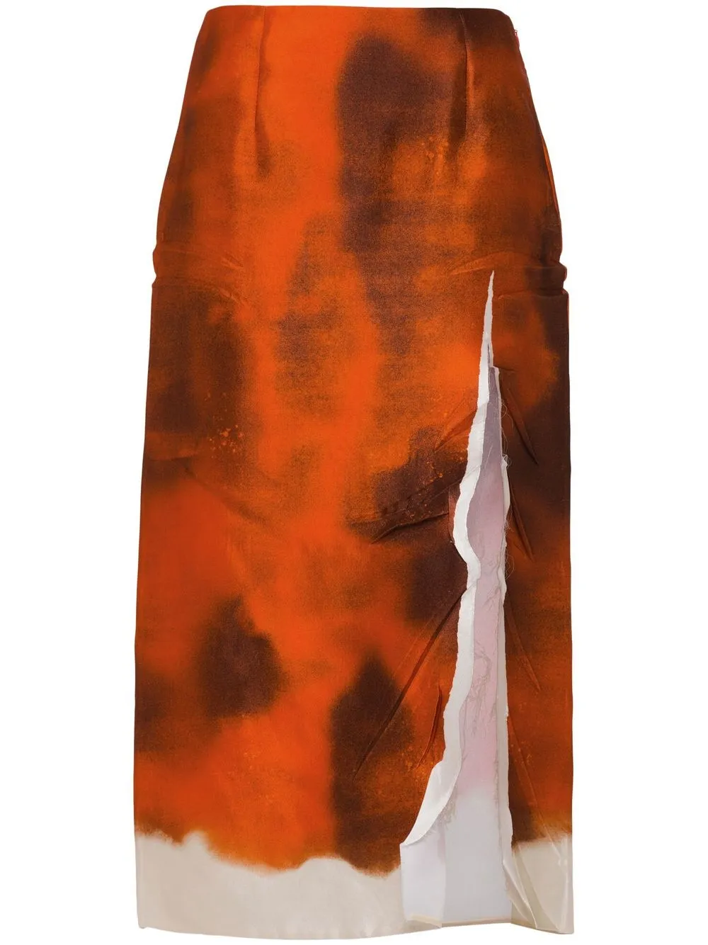 abstract-print midi skirt