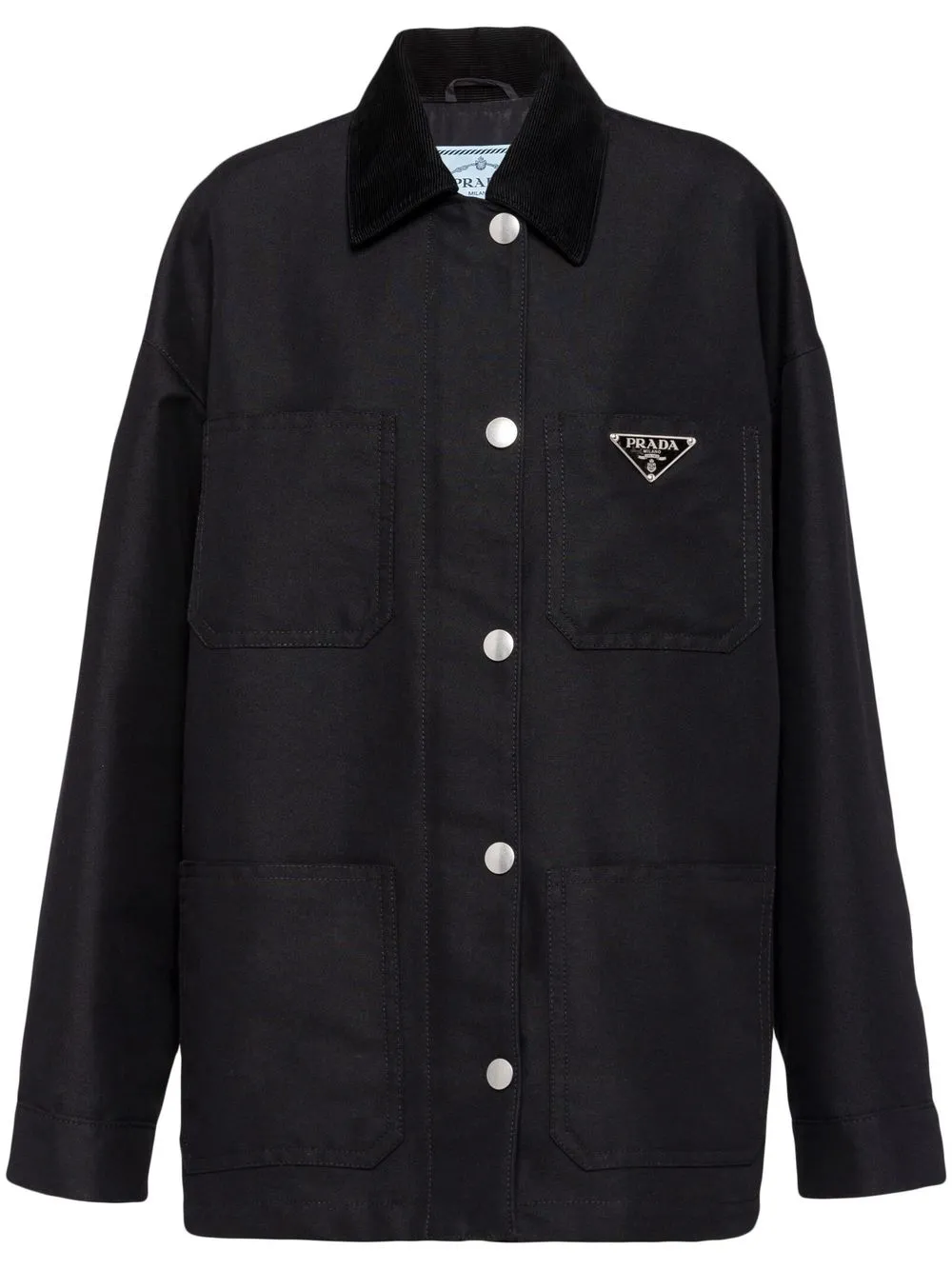 

Prada logo-plaque zip-up jacket - Black