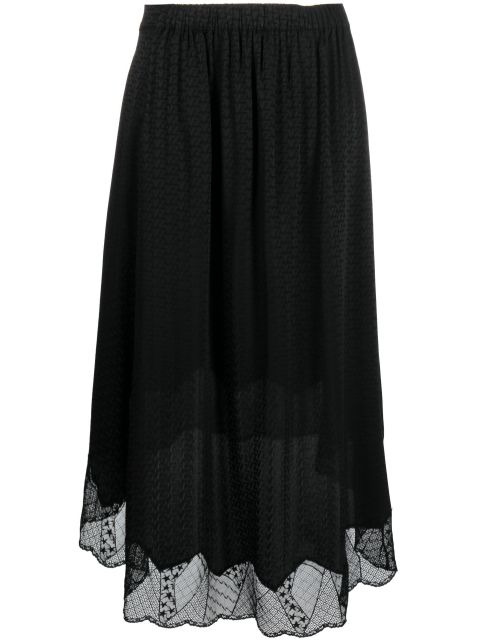 Zadig&Voltaire lace-trim silk skirt