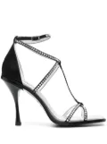 DSQUARED2 crystal-embellished square-toe sandals - Black