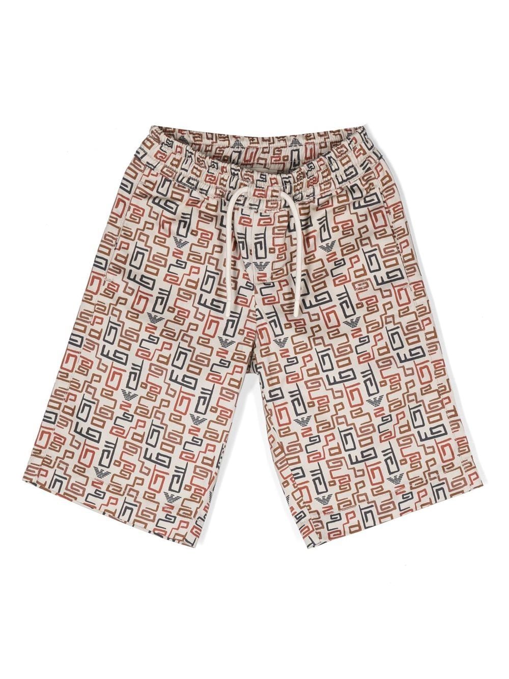 

Emporio Armani Kids logo-print drawstring shorts - Neutrals